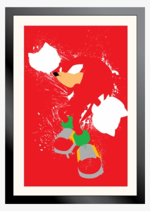 Knuckles The Echidna Splatter Art Poster - Sonic The Hedgehog Splatter Art #3204432