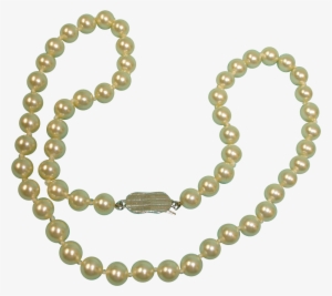 Vintage Hand Knotted Faux Pearl Single Strand Necklace #3204966
