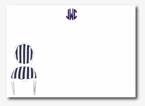 Personalized Notecards 3 Letter Mono / Navy Sophia - Paper #3205327