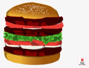 Triple Deck Clip Art - My Journal: 6x9 Blank Lined Journal - Burger Food #3206687