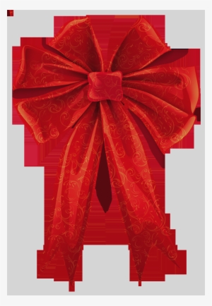 Christmas Red Gold Bow Png Clipart Christmas Bows And - Portable Network Graphics #3206883