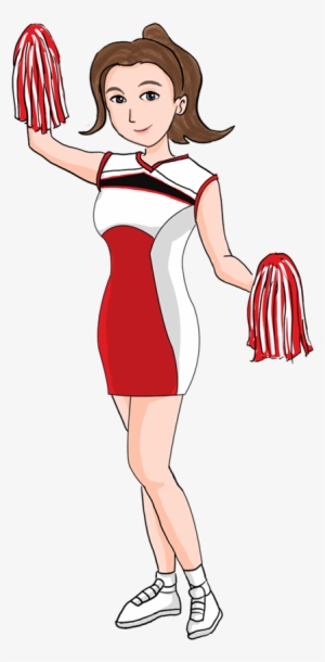 Cheerleader Png Transparent Image - Cartoon Cheerleader Empty Background #3207193