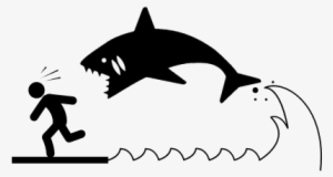 Shark Attack Vector - Shark Attack Stick Figure #3208345