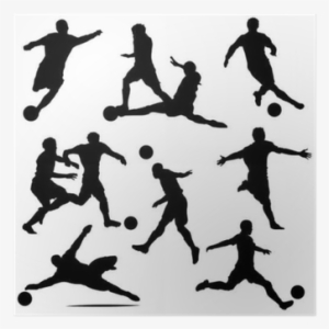 Various Vector Soccer Player Silhouettes Poster • Pixers® - Desenhos Para Tattoo Futebol #3208963
