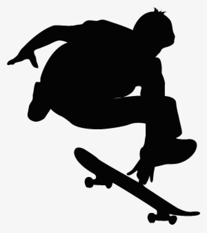Sticker Silhouette Jeune Skater Ambiance Sticker Kc3221 - Black Skateboarder #3209631