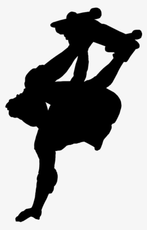 Skateboard Handplant Clip Art, Skateboard Outlined - Skateboarder Silhouette Clip Art #3209744