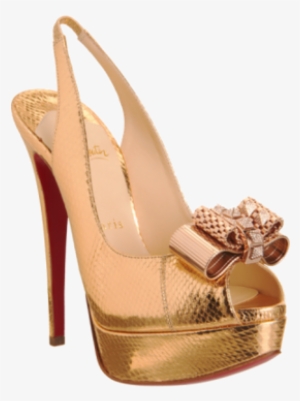Christian Louboutin Metal Rose Peep Toes Profile Photo - Christian Louboutin Heels Gold #3215502