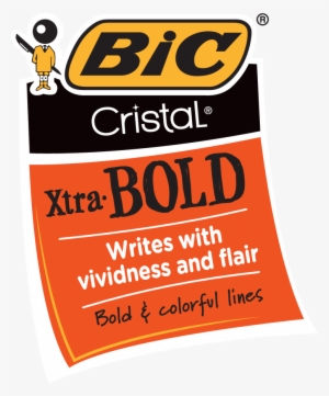 Bic Cristal Xtra Bold Logo - Bic Cristal Bold Ball Pen, Black #3215817