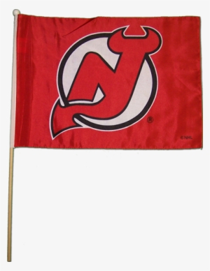 12"x18" New Jersey Devils Stick Flag, Econo-polyester - New Jersey Devils Flag #3219641