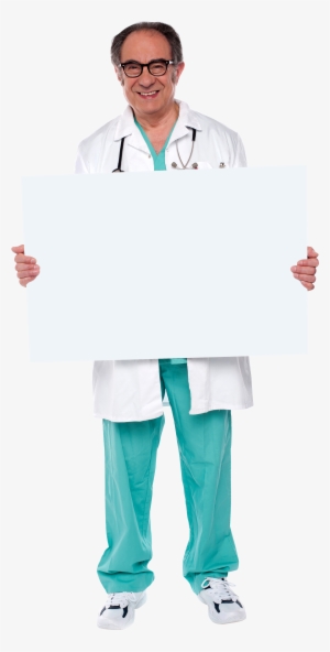 Doctor Holding Banner Png Image - Doctor Holding Banner #3220796
