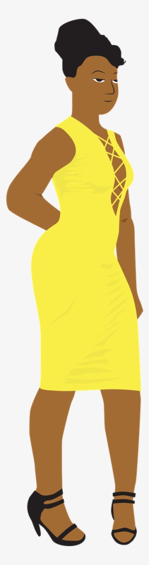 Black Woman In A Yellow Dress Sexy Woman Svg File - Stock.xchng #3221731