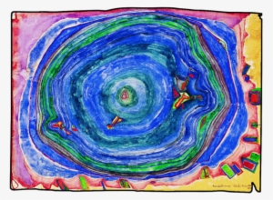 Watercolour With Anilin Colours On Wrapping Paper With - Friedensreich Hundertwasser #3222220