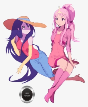 Princess Bubblegum And Marceline Render By Wolf123m-d5c6ncw - Princess Bubblegum And Marceline Drawing #3222422