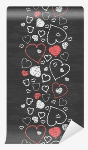 Vector Chalkboard Art Hearts Vertical Border Seamless - Sov32 Xperia Z5 エクスペリア Au エーユー スマホケ #3222505