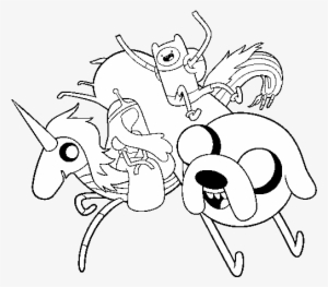 Finn And Jake With Princess Bubblegum Coloring Page - Illustration #3222618
