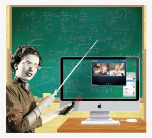 Lessons From The Chalkboard - Side Profile Of A Teacher Pointing #3222620