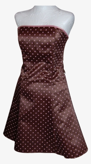 Jessica Mcclintock Gunne Sax Chocolate Brown & Pink - Pink And Brown Polka Dot Dress #3222692