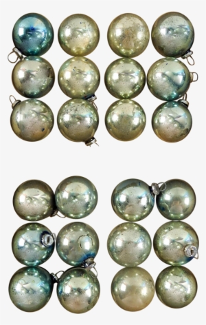 Vintage Mini Silver Blue Christmas Ornaments - Pearl #3222733