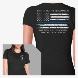Nine Line Thin Blue Line Flag Ladies T-shirt, Two Vets - Thin Blue Line Women Shirt #3222755