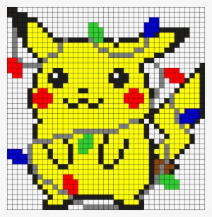 Christmas Lights Pikachu Perler Bead Pattern / Bead - Christmas Pokemon Hama Beads #3222889