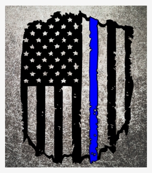 Thin Blue Line- American Flag - Breast Cancer Awareness With Flag T Shirts #3223022