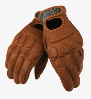 Russell - Brown Leather Biker Gloves #3223024