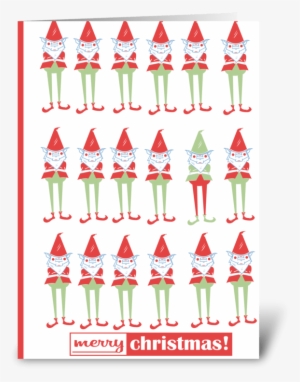 Gnome Christmas Pattern Greeting Card - Greeting Card #3223029