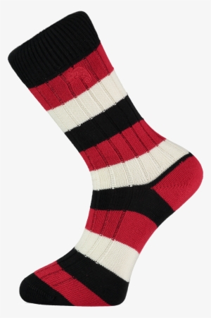 Black, Red, And White Stripe Cotton Socks - Red Black White Striped Socks #3223902