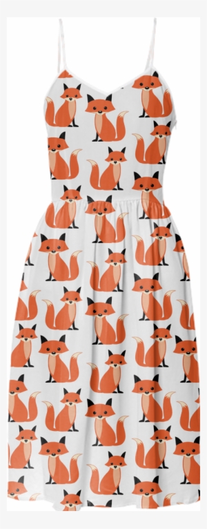 Shop Cute, Kawaii Hipster Fox Pattern Of Foxes Summer - Fox Pattern Dress #3224285