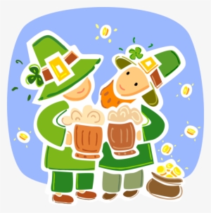 Vector Illustration Of St Patrick's Day Irish Leprechauns - Clock #3224592