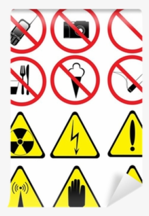 Set Of Prohibitory And Warning Signs Wall Mural • Pixers® - Sign #3225123