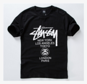 Stussy Logo World Tour Crewneck T-shirt - Stussy World Tour Tee Meduim #3225151