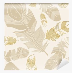 Seamless Ethnic Indian Feathers Plumage Pattern Wall - Motif #3225509