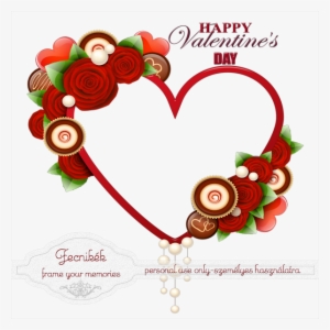 Heart Cluster Frame - Transparent Happy Valentine's Day Frames #3226555