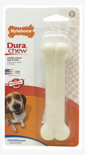 Nylabone Power Chew Chicken Flavor Wolf - Dura Chew - Bacon Braid Bone Dog Chew Toy Wolf - 5.5" #3227778