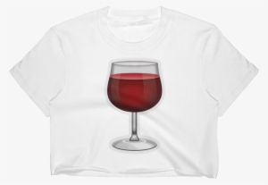Emoji Crop Top T-shirt - Wine Glass #3227976