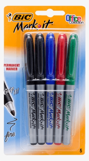 Brilliant Coloured Markers, Highlighters For All Marking - Bic Mark It Fine Office Permanent Marker 5 Pack Assorted #3229330 Brilliant Coloured Markers, Highlighters For All Marking - Bic Mark It Fine Office Permanent Marker 5 Pack Assorted #3229330