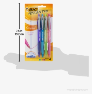 Bic Atlantis Ball Pens, Fine, Black Ink - 3 Pens #3229524