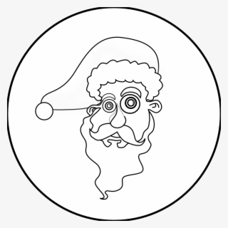 Santa Head Black White Line Kablam 555px - Drawing #3229550