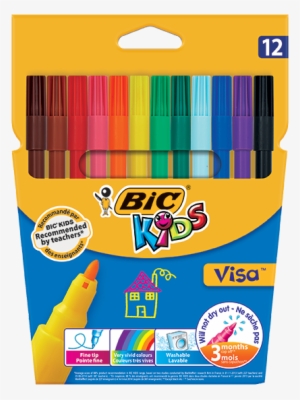 Visa™ Felt Pens 12 Colors - Bic Kids Visa 12 Felt Tip Pens #3229719