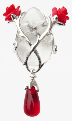 Rose And Thorn Crystal Keeper Necklace - Rose And Thorn Red Crystal Keeper Pendant Necklace #3229971