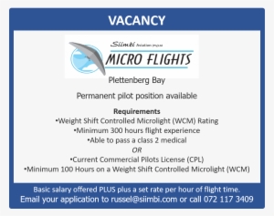 Permanent Weight Shift Microlight Pilot Wanted - Collaboration #3231241