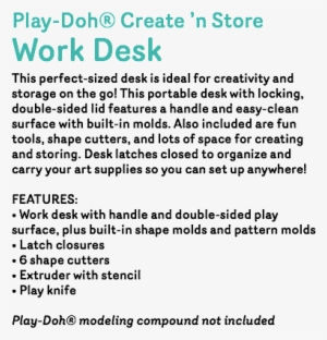 Play Doh® Create 'n Store Work Desk This Perfect Sized - Dohvinci Art Basic Set #3231990