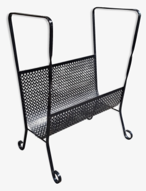 Black 50s Perforated Sheet Metal Magazine Rack - Magazine Racks #3233585