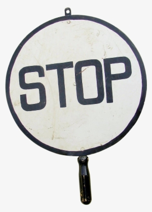 Vintage Railroad Crossing Flagman Stop Hand Held Traffic - Warning Sign #3233801