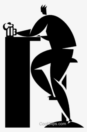 Person At A Bar Having A Beer Royalty Free Vector Clip - Illustration #3233999
