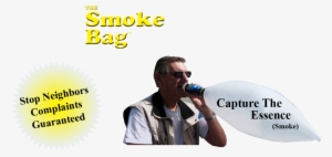 The Smoke Bag Logo And Man Exhaling Smoke Into The #3234519