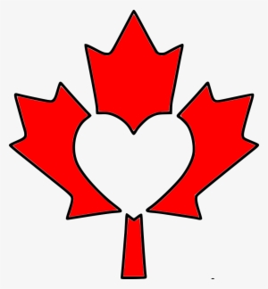 Canada Maple Leaf Heart Stencil - Canadian Maple Leaves Vector #3235639