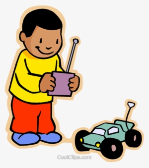 Children At Play, Kids, Boy With Rc Car Royalty Free - Remote Control Car Cartoon #3237178