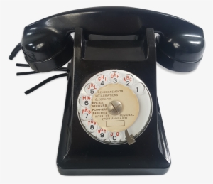 Rotating Black Bakelite Rotary Phone French France - Corded Phone #3238448